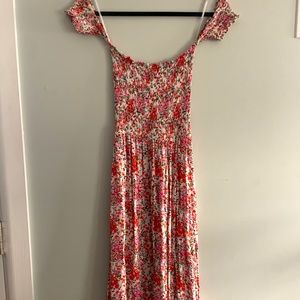 Lulus off the shoulder floral sundress